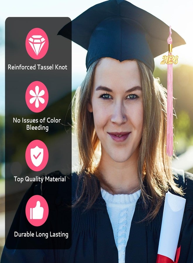 Nelisylux 2026 Tassel Graduation, Pink Graduation Tassel, Tassel Charms for Graduations Cap Decorations, Tassels Memorial Grad Cords Class of 2026 College High School Graduate Hat Ceremonies Accessories - Image 3